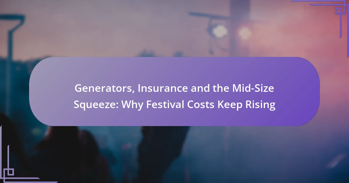 Generators, Insurance and the Mid-Size Squeeze: Why Festival Costs Keep Rising