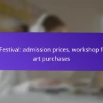 Art Festival: admission prices, workshop fees, art purchases