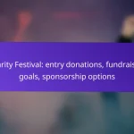 Charity Festival: entry donations, fundraising goals, sponsorship options