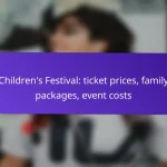 Children’s Festival: ticket prices, family packages, event costs