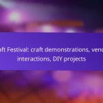 Craft Festival: craft demonstrations, vendor interactions, DIY projects