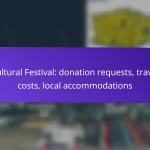Cultural Festival: donation requests, travel costs, local accommodations