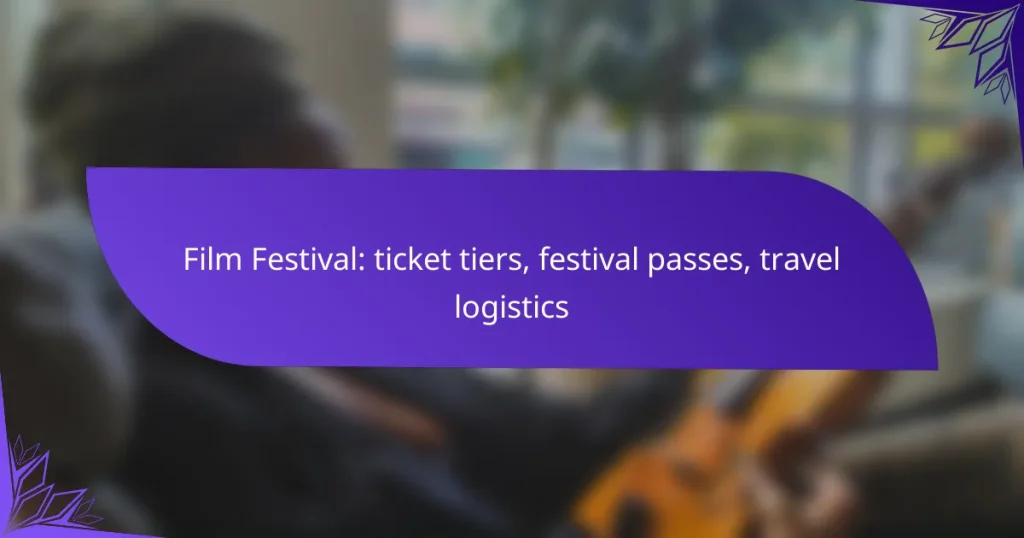 Film Festival: ticket tiers, festival passes, travel logistics