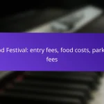 Food Festival: entry fees, food costs, parking fees