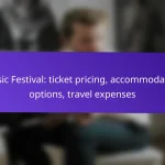 Music Festival: ticket pricing, accommodation options, travel expenses