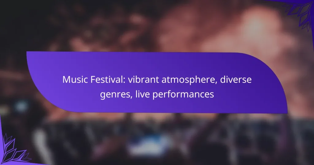 Music Festival: vibrant atmosphere, diverse genres, live performances
