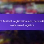 Tech Festival: registration fees, networking costs, travel logistics