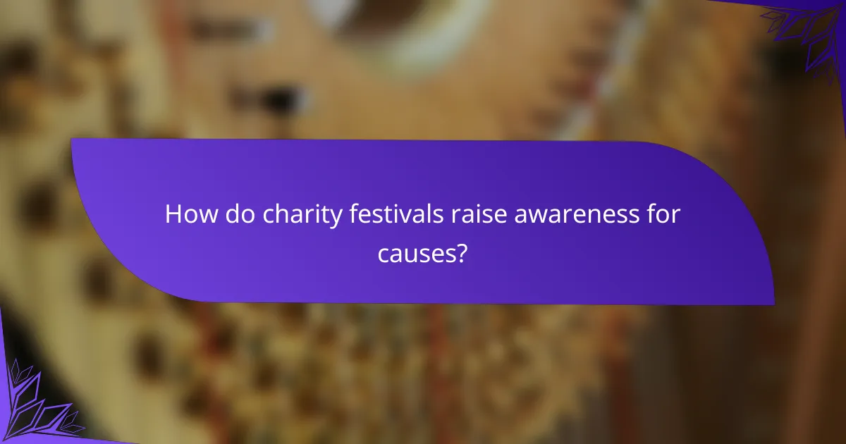 How do charity festivals raise awareness for causes?