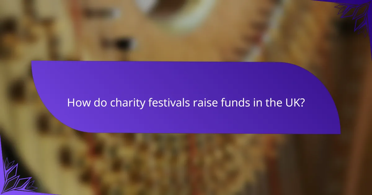 How do charity festivals raise funds in the UK?