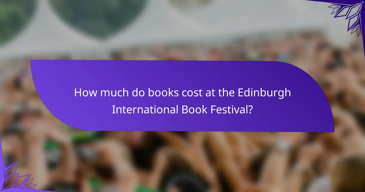 How much do books cost at the Edinburgh International Book Festival?