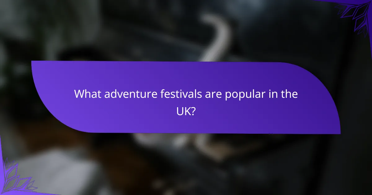 What adventure festivals are popular in the UK?