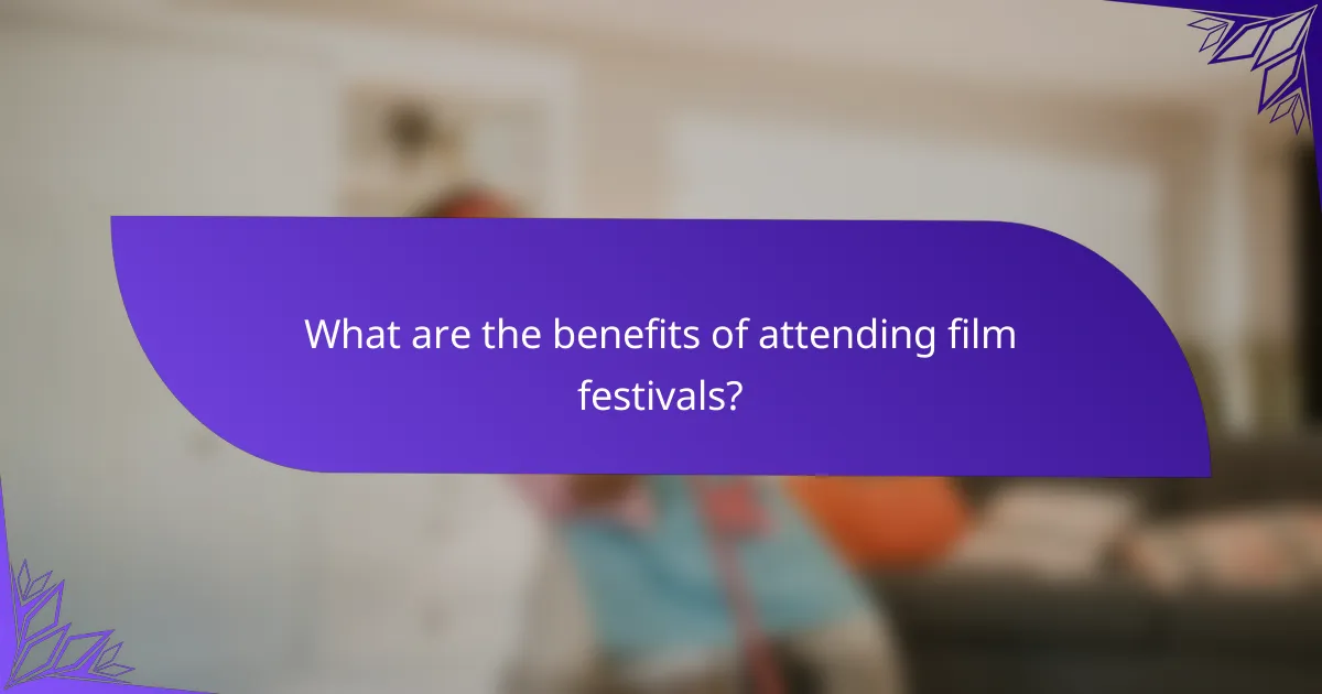 What are the benefits of attending film festivals?