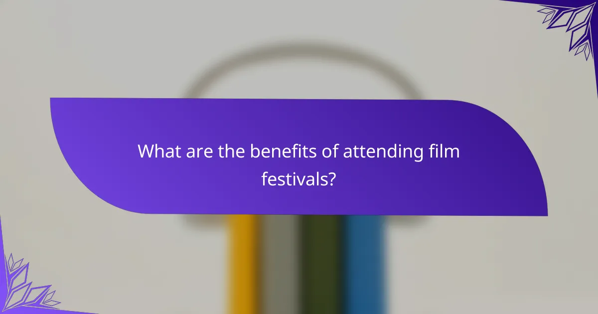 What are the benefits of attending film festivals?