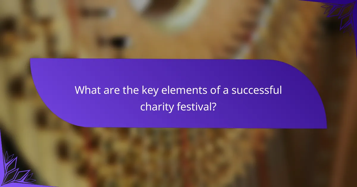 What are the key elements of a successful charity festival?