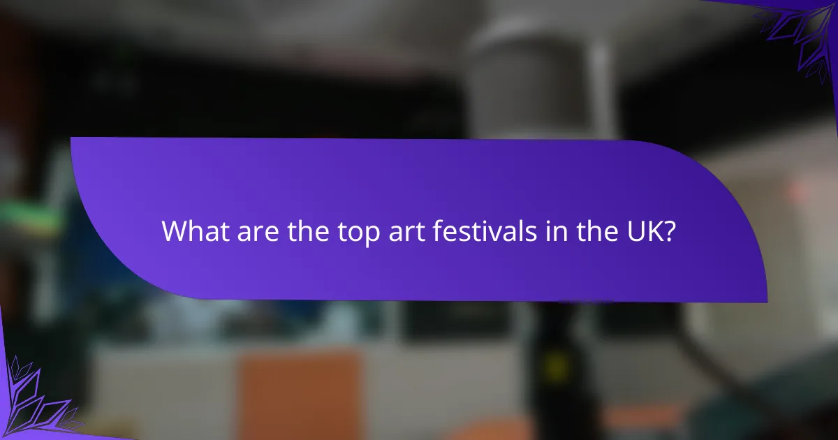 What are the top art festivals in the UK?