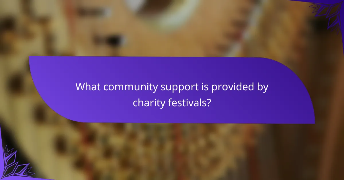 What community support is provided by charity festivals?