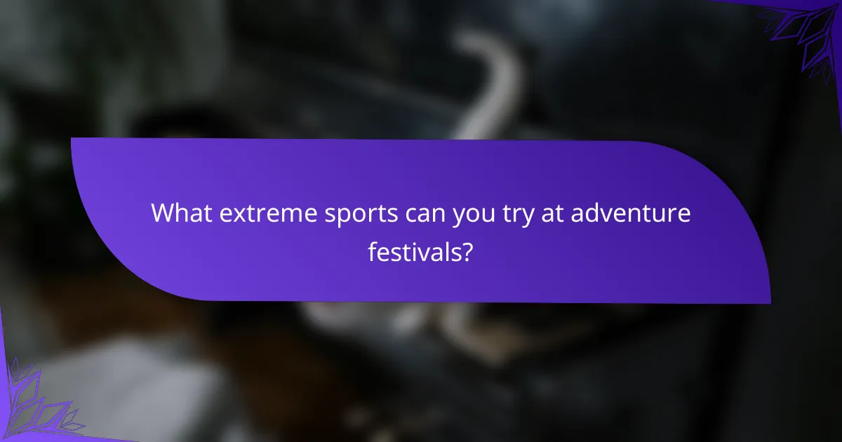 What extreme sports can you try at adventure festivals?