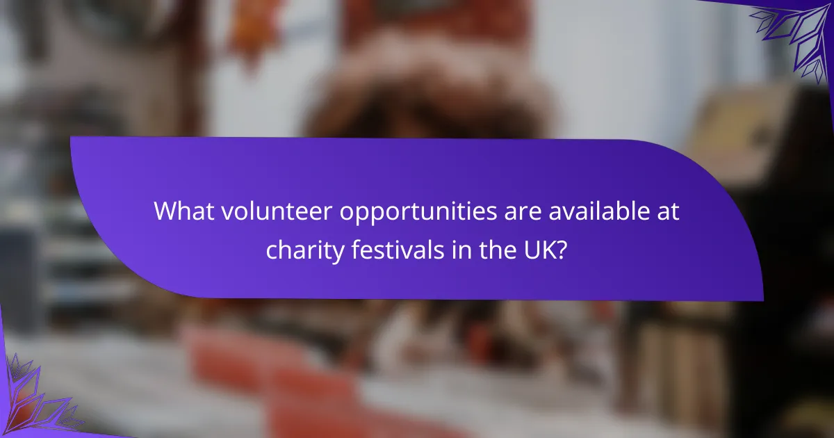 What volunteer opportunities are available at charity festivals in the UK?